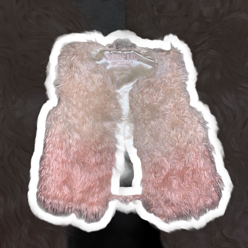 Oshkosh ombré 12m-18m pink shag vest